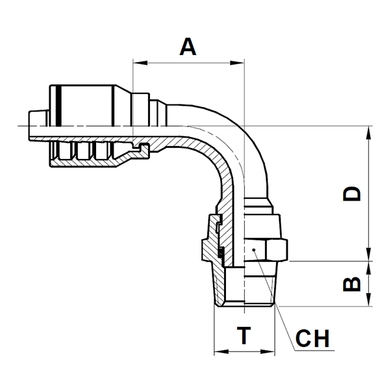 Raccord 1pc 90° mâle NPT tournant
