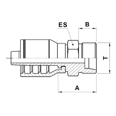 Raccord 1pc mâle métrique DIN L