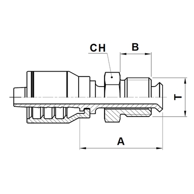 Raccord 1pc mâle SAE « inverted flare » tournant