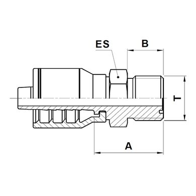 Raccord 1pc mâle ORFS
