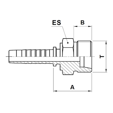 Raccord 2pcs mâle métrique DIN L en inox