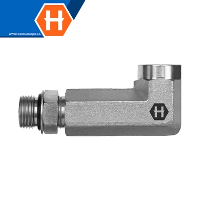 Adaptateur 90° (long) M.ORB ajustable x F.NPT