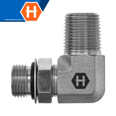 Adaptateur 90° M.ORB ajustable x M.NPT