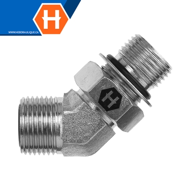 Adaptateur 45° M.ORFS x M.ORB ajustable