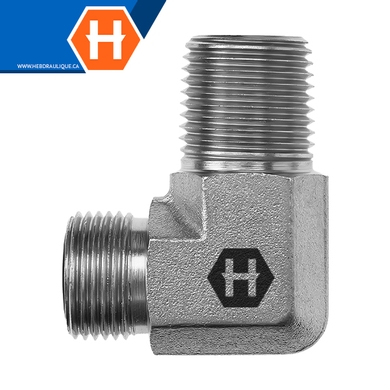 Adaptateur 90° M.ORFS x M.NPT