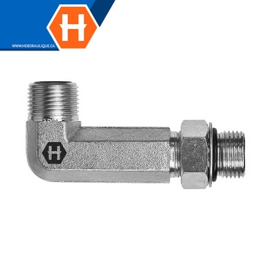 Adaptateur 90° (long) M.ORFS x M.ORB ajustable