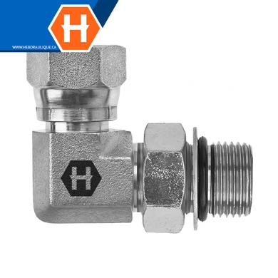 Adaptateur 90° F.ORFS tournant x M.ORB ajustable