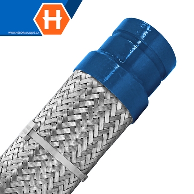 Boyau flexible avec embouts rainurés en acier