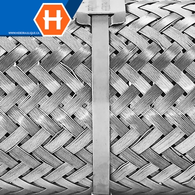 Boyau flexible avec embouts rainurés en acier