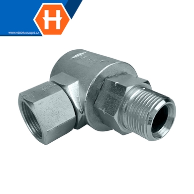 Super Swivel - F.NPT x M.NPT elbow 90° union adapter