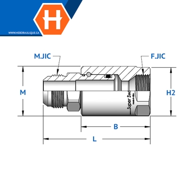 Super Swivel - Adaptateur S-inline M.JIC x F.JIC