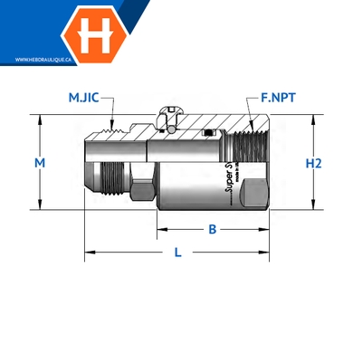 Super Swivel - Adaptateur S-inline M.JIC x F.NPT
