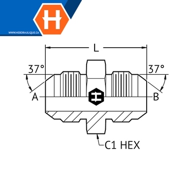Adaptateur union large hex tube M.JIC
