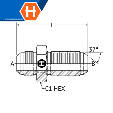 M.JIC bulkhead union adapter