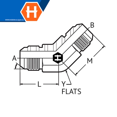 Adaptateur union 45° M.JIC