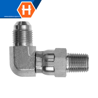Adaptateur 90° M.JIC x M.NPT tournant