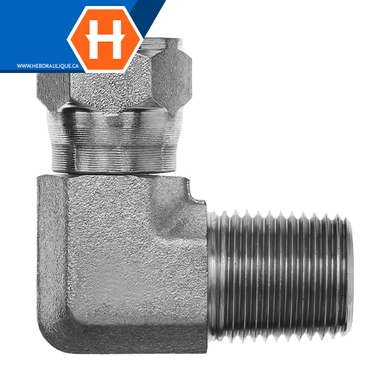 Adaptateur 90° F.JIC tournant x M.NPT