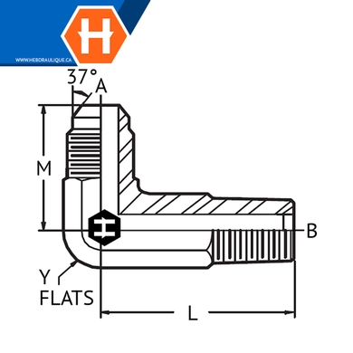 Adaptateur 90° (x-long) M.JIC x M.NPT