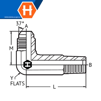Adaptateur 90° (xx-long) M.JIC x M.NPT