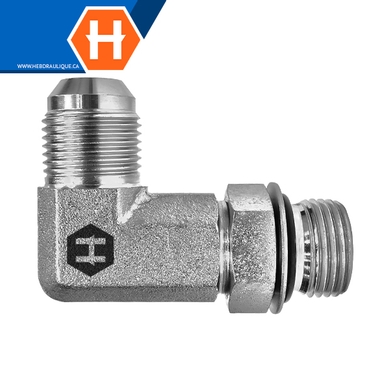 Adaptateur 90° (long) M.JIC x M.ORB ajustable