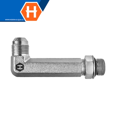 Adaptateur 90° (3x-long) M.JIC x M.ORB ajustable