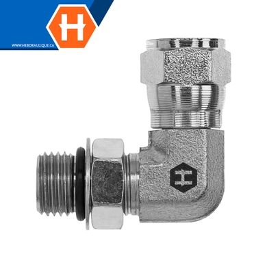 Adaptateur 90° M.ORB ajustable x F.JIC tournant
