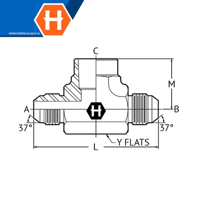 M.JIC x F.NPT branch tee adapter