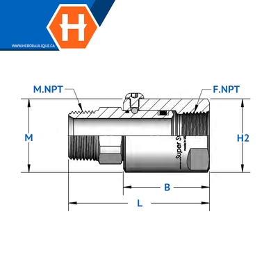 Super Swivel - M.NPT x F.NPT S-inline adapter