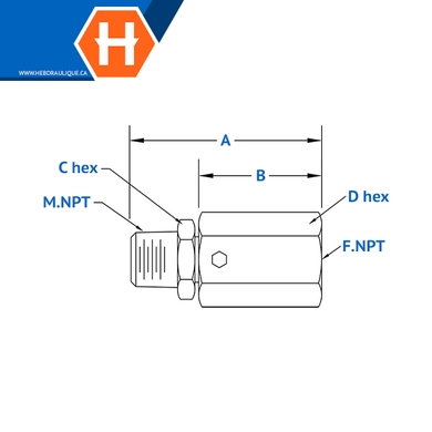 Super Swivel - Adaptateur S-inline M.NPT x F.NPT