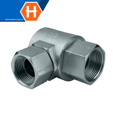 Super Swivel - Adaptateur union 90° F.NPT x F.ORFS