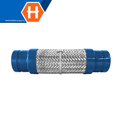 Boyau flexible avec embouts rainurés en acier