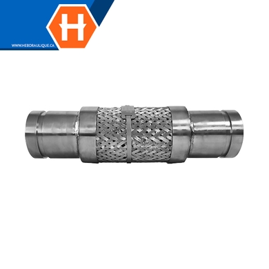 Boyau flexible avec embouts rainurés en acier inox