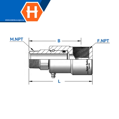 Super Swivel - Adaptateur 90° M.NPT x F.NPT