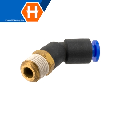 Coude 45° (tube impérial) x M.NPT – pneumatique
