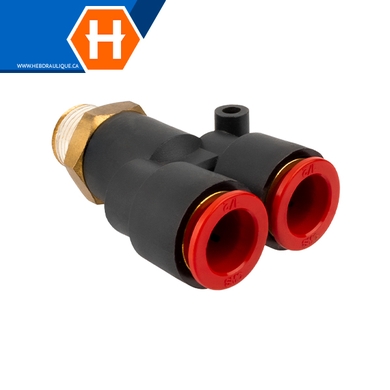 Connecteur Y (tube impérial) x M.NPT – pneumatique