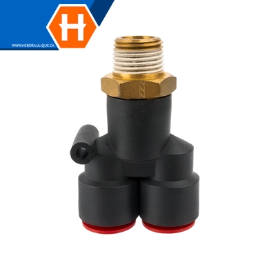 Connecteur Y (tube impérial) x M.NPT – pneumatique