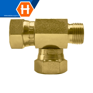 Adaptateur laiton en T F.BSPP x M.BSPT en ligne