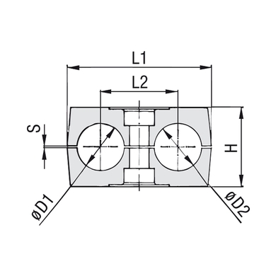 Corps collet double - tube/pipe (PP) Gr.1D-5D