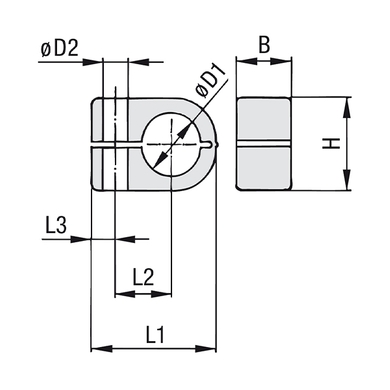 Corps collet simple-léger type LN noir (PA) - Gr.1-4