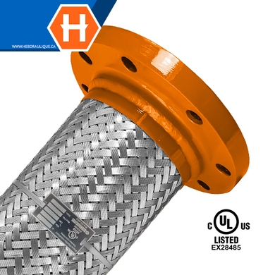 UL listed stainless steel flexible hose w/ 150# flanges steel ends for fire protection systems