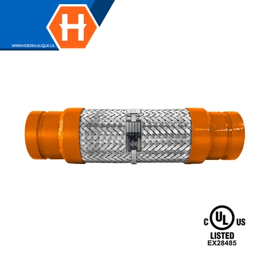 Boyau flexible en acier inoxydable listé UL système d'incendie avec embouts rainurés