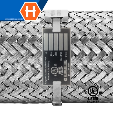 Boyau flexible en acier inoxydable listé UL système d'incendie avec embouts rainurés