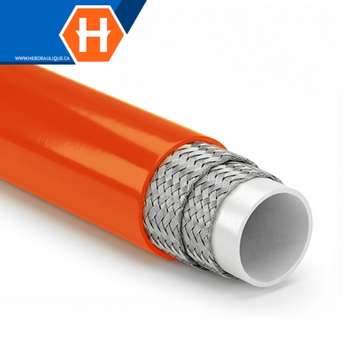 Thermoplastic non-conductive orange hose 100R7