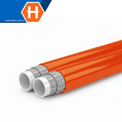 Boyau thermoplastique double non-conducteur orange SAE 100R7