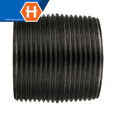 Black steel pipe #150 threaded close nipple - M.NPT
