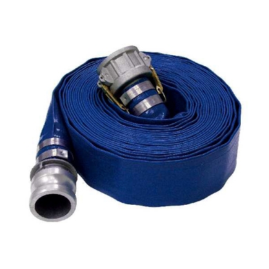 Boyau à plat PVC bleu - refoulement d'eau - assemblé