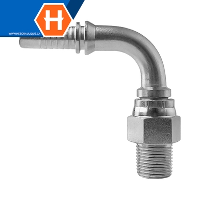 Raccord 2pcs 90° mâle NPT tournant