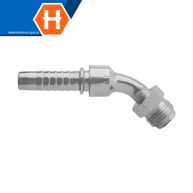 Raccord 2pcs 45° mâle « inverted flare » tournant