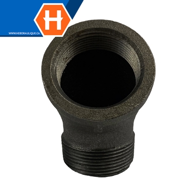 Coude 45° #150 - acier noir - M.NPT x F.NPT